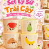 Set ly trái cây gốm sứ