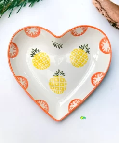 Bộ Đĩa Gốm Sứ Hình Trái Tim