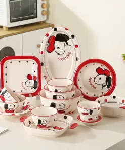Bộ chén sứ Apple Dog