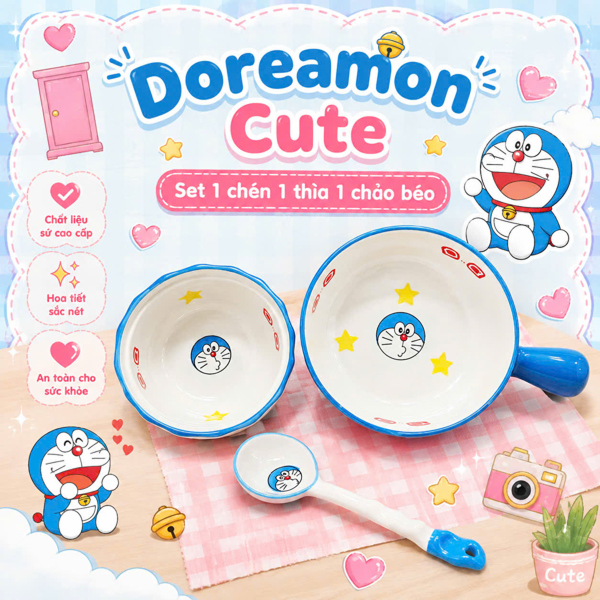 Bộ đĩa sứ Doraemon